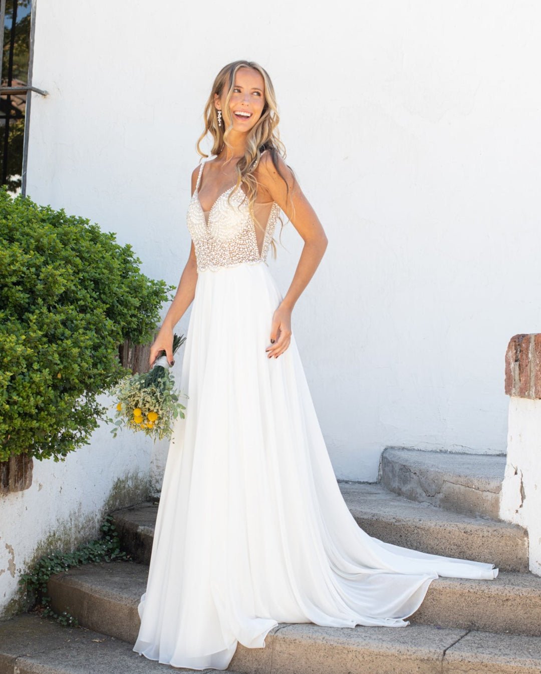 Vestido Largo de Novia Marcela Ivory